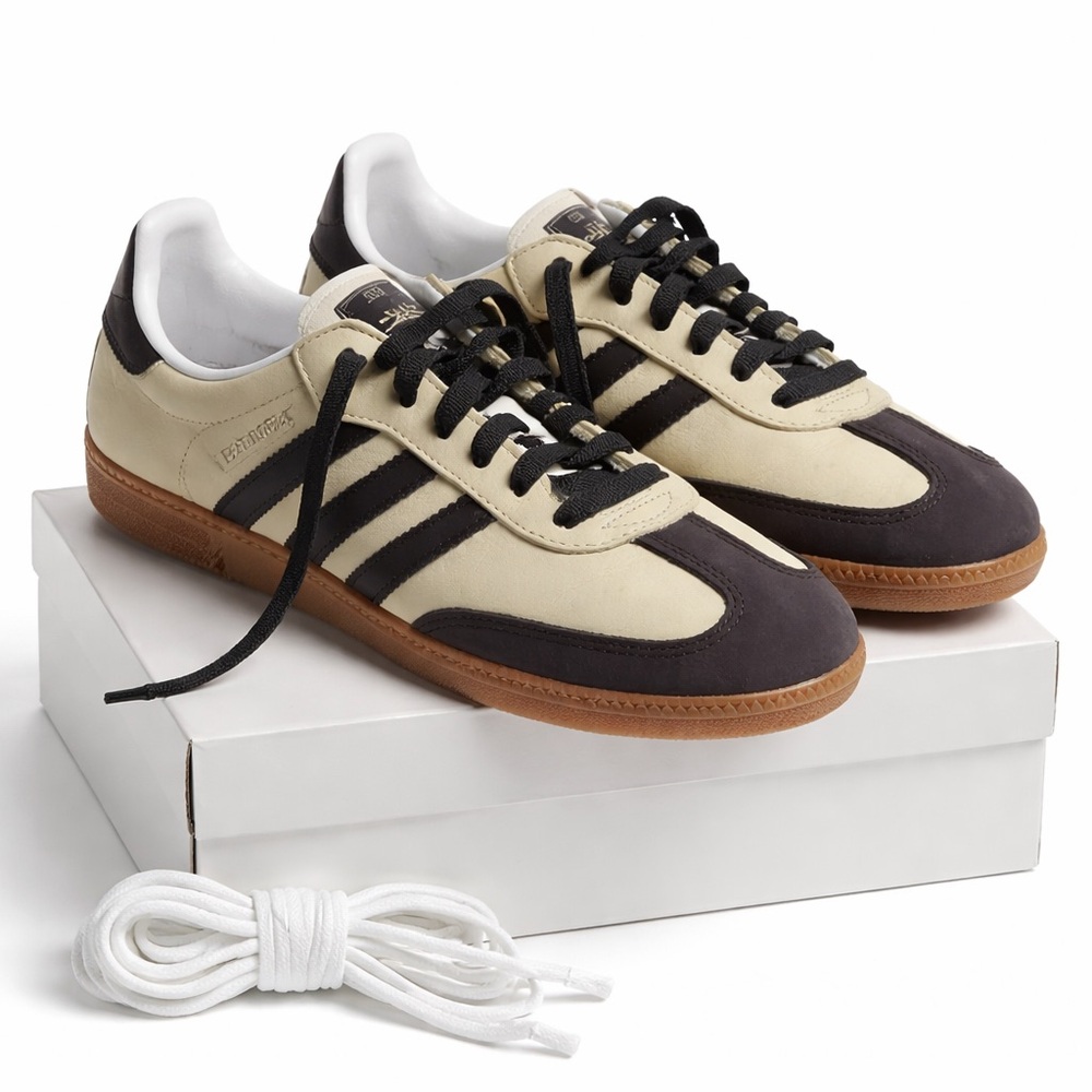 👟Adidas Samba Sneakers Cream & Brown | Size 9.5 Men / 10.5 Women | New